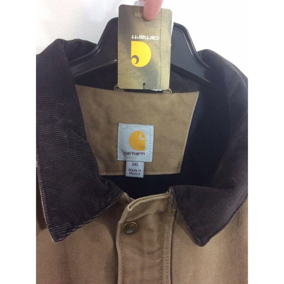 NEW CARHARTT Mens 3XL Brown Fleece Quilt Lined - Picture 4 of 11